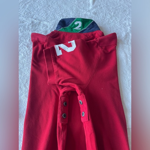 Vintage Mens Polo Ralph Lauren Polo Shirt Big Pony Long Tail Rugby Style, Red XL - Picture 7 of 7